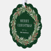 Ronde krans Ornament Kerst Kaart (Links)