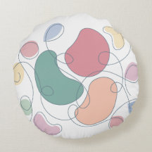 Ronde kussen met minimalistische Abstracte motieve
