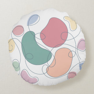 Ronde kussen met minimalistische Abstracte motieve