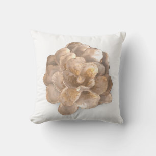 Ronde kussen Oyster Shell Blossom Wit en Goud