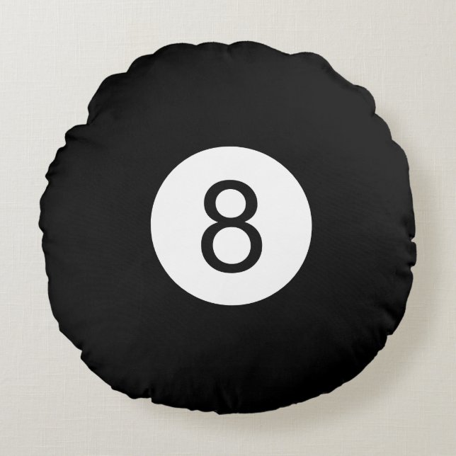 Ronde kussens Billard Boule #8 (Voorkant)