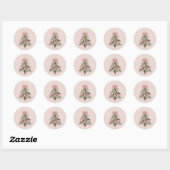 Ronde Kwaststreek Kerstboom Sticker (Vel)