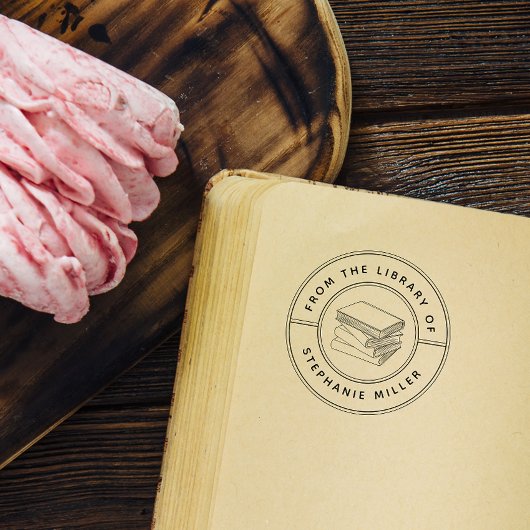 Ronde leraar van de bibliotheek van zelfinktkussen zelfinktende stempel