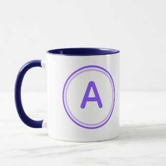 Ronde Letter Alfabet Paarse Cirkel Ontwerp Mok