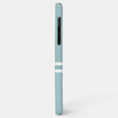 Ronde lijst aanpasbare monogram lichtblauwe flora Case-Mate iPhone case (Achterkant/links)