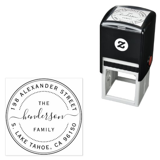 Ronde logo-gezinshereniging: zelfinkend stempel (In situ)