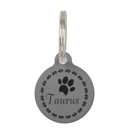 Ronde logo naam met pootafdruk huisdierpenning