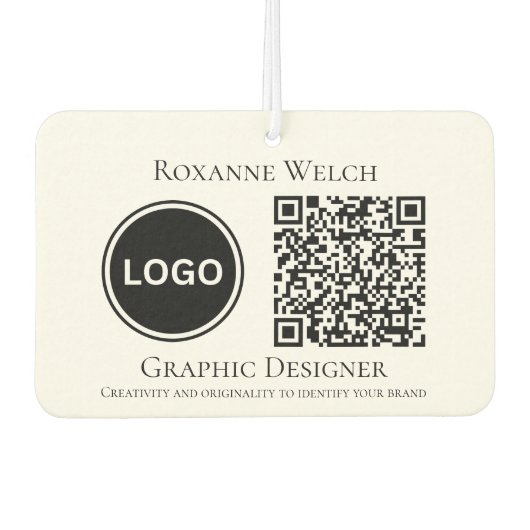 Ronde Logo QR code Bedrijf Groot Luchtverfrisser (Voorkant)