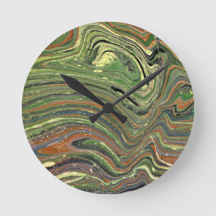 Ronde Mad Love 1 Horloge Verte Abstraite Sauvage