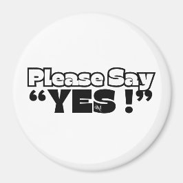 Ronde magneet: Ja (wit) Magneet