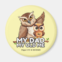 Ronde magneet: Mijn vader Mijn oude ik (geel)