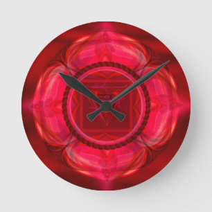Ronde Magnifique horloge Ruby Red Mandala !