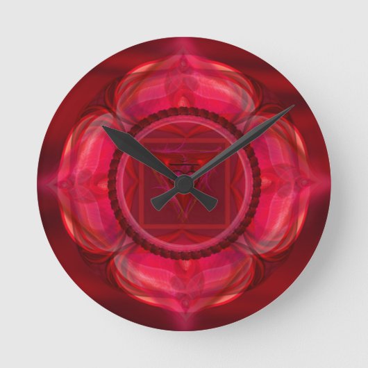 Ronde Magnifique horloge Ruby Red Mandala ! (Recto)