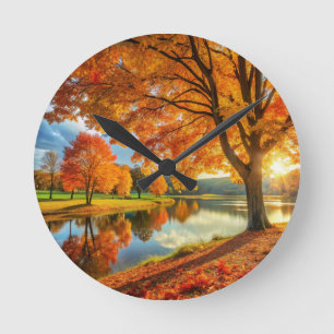 Ronde Maison intérieure classique Horloge "Style Automne
