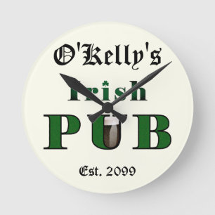 Ronde Man Cave Irish Pub Bar Taverne Wall Horloge