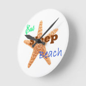 Ronde Manger Dormir Plage - Horloge (Angle)