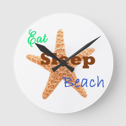 Ronde Manger Dormir Plage - Horloge (Recto)