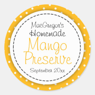 Ronde Mango conserveren of jam potje voedsellabel Sticker