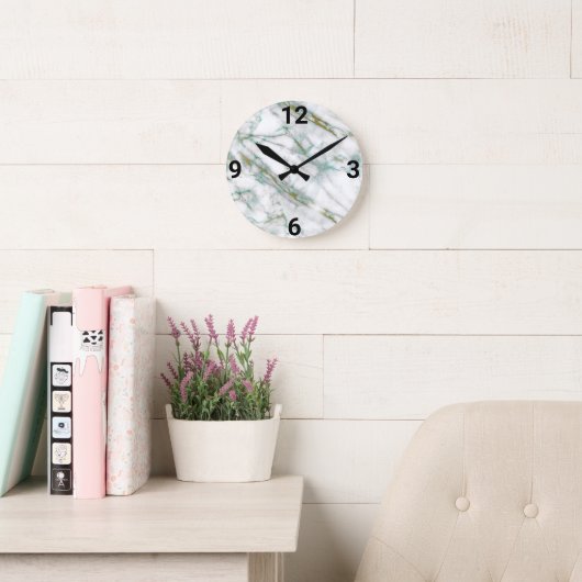 RONDE MARBRE VERT HORLOGE ABSTRAIT MUR (Salle de lecture)