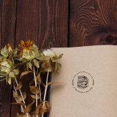 ronde met de hand getekende bibliotheken met aang rubberstempel