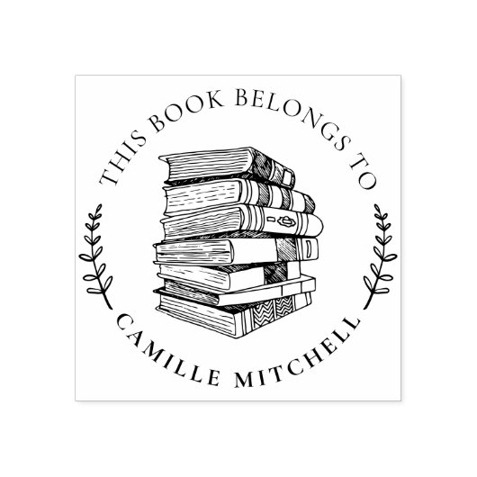 ronde met de hand getekende bibliotheken met aang rubberstempel (Afrduk)