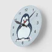 Ronde Minuscule Penguin Design Horloge (Angle)