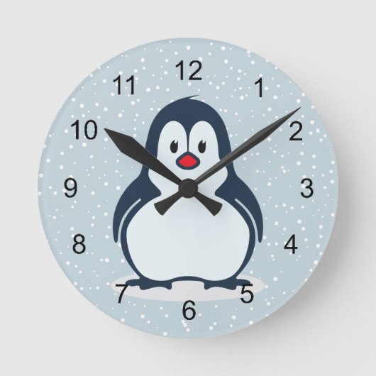 Ronde Minuscule Penguin Design Horloge (Recto)