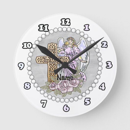 Ronde Mon Horloge ange de la Croix aux Roses (Recto)
