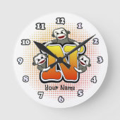 Ronde Monogram N Sock Monkey Horloge (Recto)