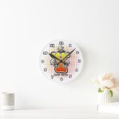 Ronde Monogram Y Sock Monkey Horloge (Maison)
