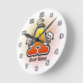 Ronde Monogramme A Sock Monkey Horloge (Angle)