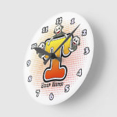 Ronde Monogramme T Sock Monkey Horloge (Angle)