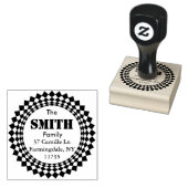 RONDE NAAM EN ADRESSTEMPEL 	RUBBERSTEMPEL (Gestempeld)