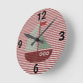 RONDE NAUTICAL NAUTICAL NAVIRE RED STRIPE WALL HORLOGE (Angle)