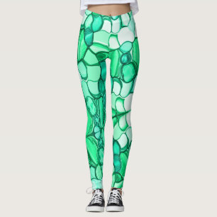 Ronde neven vormen zoals zaden, munt tot groene ti leggings