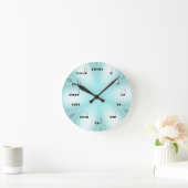 Ronde Notes musicales Horloge sur bleu clair (Maison)