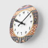 Ronde Numéro arabe horloge en bleu et or (Angle)