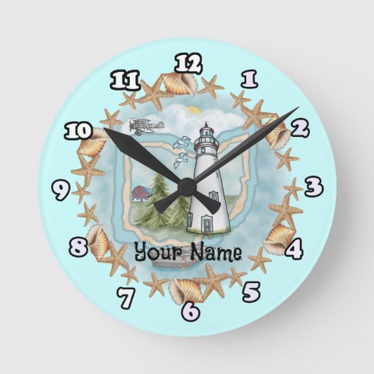 Ronde Ohio Shells Lighthouse horloge (Recto)