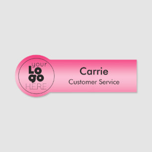 Ronde onderneming Logo Metallic Hot Pink Personeel Naamplaatje