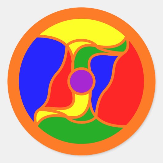 Ronde Optoskept Mandala Sticker (Voorkant)