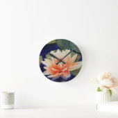 RONDE ORANGE WATER LILY WALL HORLOGE (Maison)