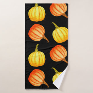 Ronde Oranje en gele pompoen. Naadloze waterstof Badhanddoek