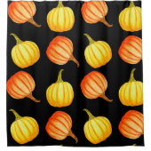 Ronde Oranje en gele pompoen. Naadloze waterstof Douchegordijn (Voorkant)