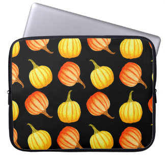 Ronde Oranje en gele pompoen. Naadloze waterstof Laptop Sleeve