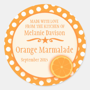Ronde oranje marmelade conserveren cadeau stickers