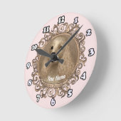 Ronde Ornate Cocker Spaniel horloge (Angle)