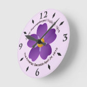 Ronde Oubliez-moi Pas Fleur Acrylique Horloge Mur (Angle)