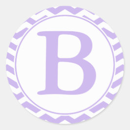 Ronde Paarse Chevrons Envelop Afdichting met Monog Sticker