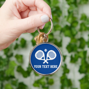 Ronde padel racket logo aangepaste sleutelhanger c