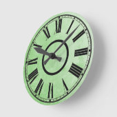 Ronde Pale Green Horloge Patiné effet Roman Numéros (Angle)